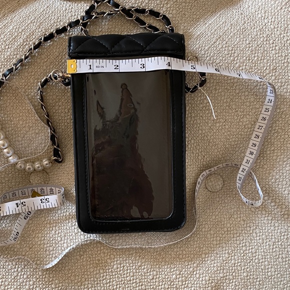 Badgley Mischka Black Quilted Phone Case with Pearl Accents - Picture 5 of 6